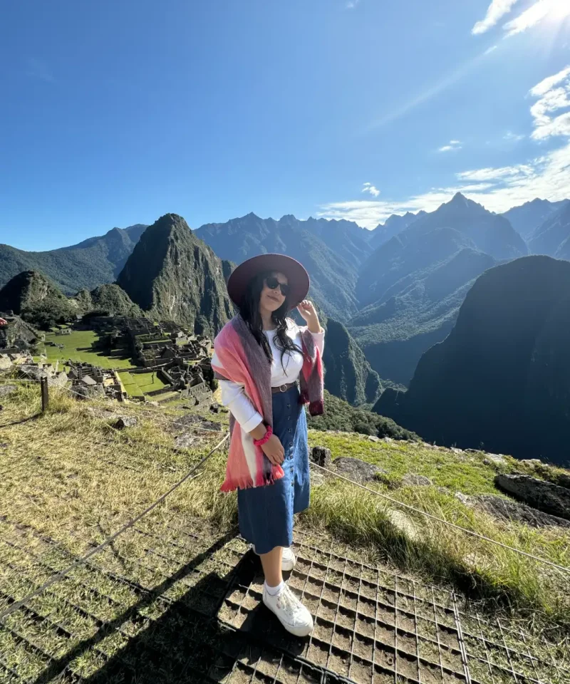 Beautiful view of Machu Picchu from the mountains.