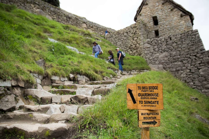 People walking Machu Picchu trail